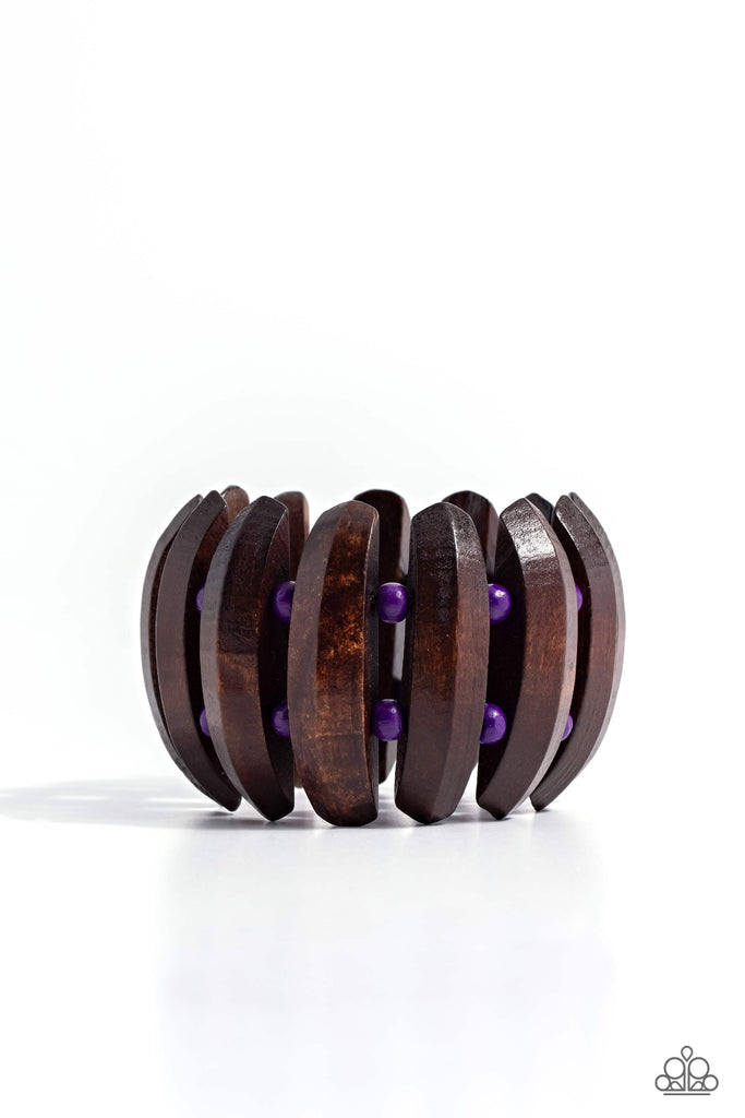 Bora Bora Bauble - Purple Wood Bracelet - Chic Jewelry Boutique