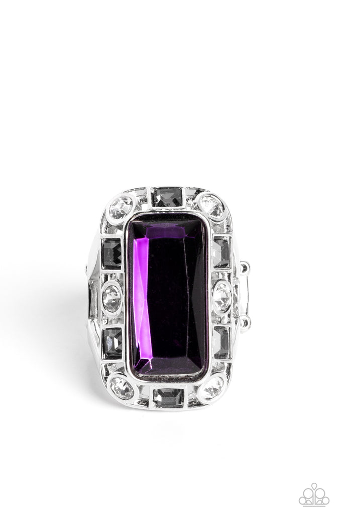 Radiant Rhinestones - Purple Rhinestone Ring - Chic Jewelry Boutique