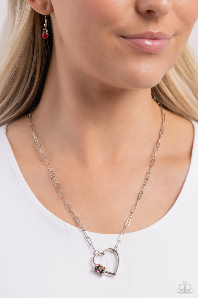 Affectionate Attitude - Multi Rhinestone Necklace - Chic Jewelry Boutique