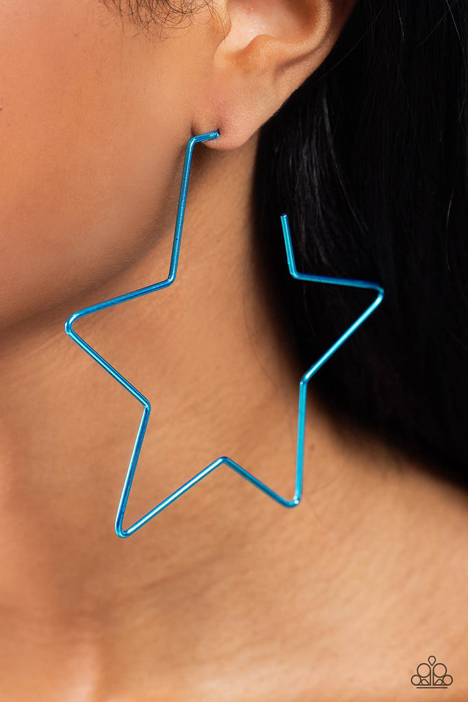 Starstruck Secret - Blue Star Earrings - Chic Jewelry Boutique
