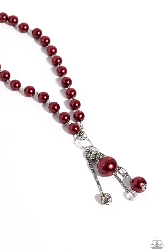 White Collar Welcome - Red Necklace - Chic Jewelry Boutique