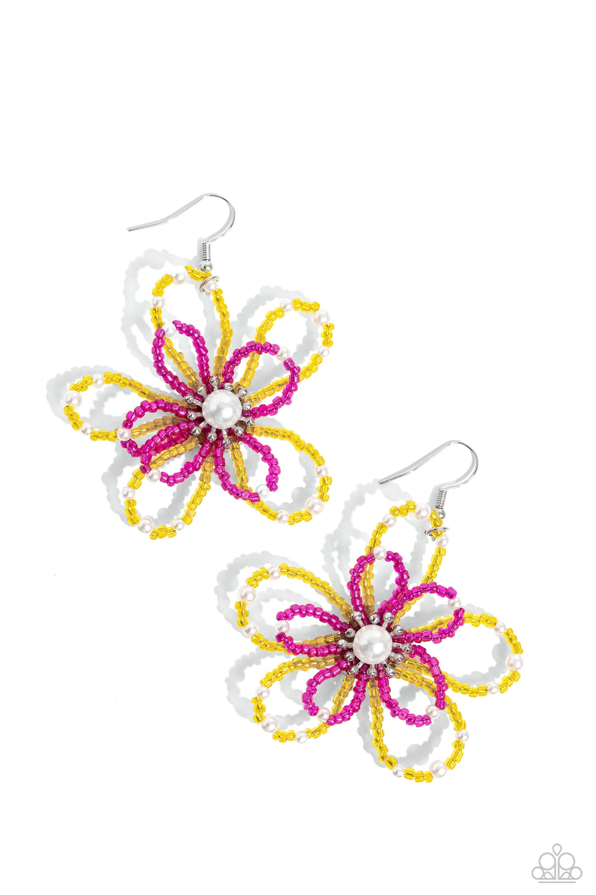 Sensational Seeds White Daisy Post Earring - Paparazzi Accessories