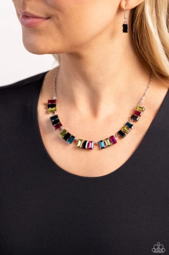 Elite Emeralds - Black Multi Necklace - Chic Jewelry Boutique