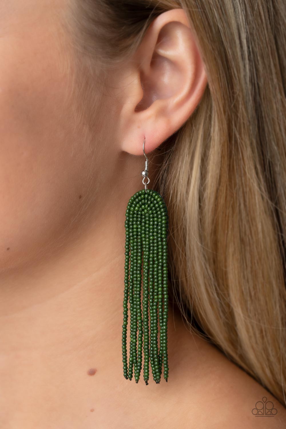 Right as RAINBOW - Green Seed Bead Earrings - Chic Jewelry Boutique