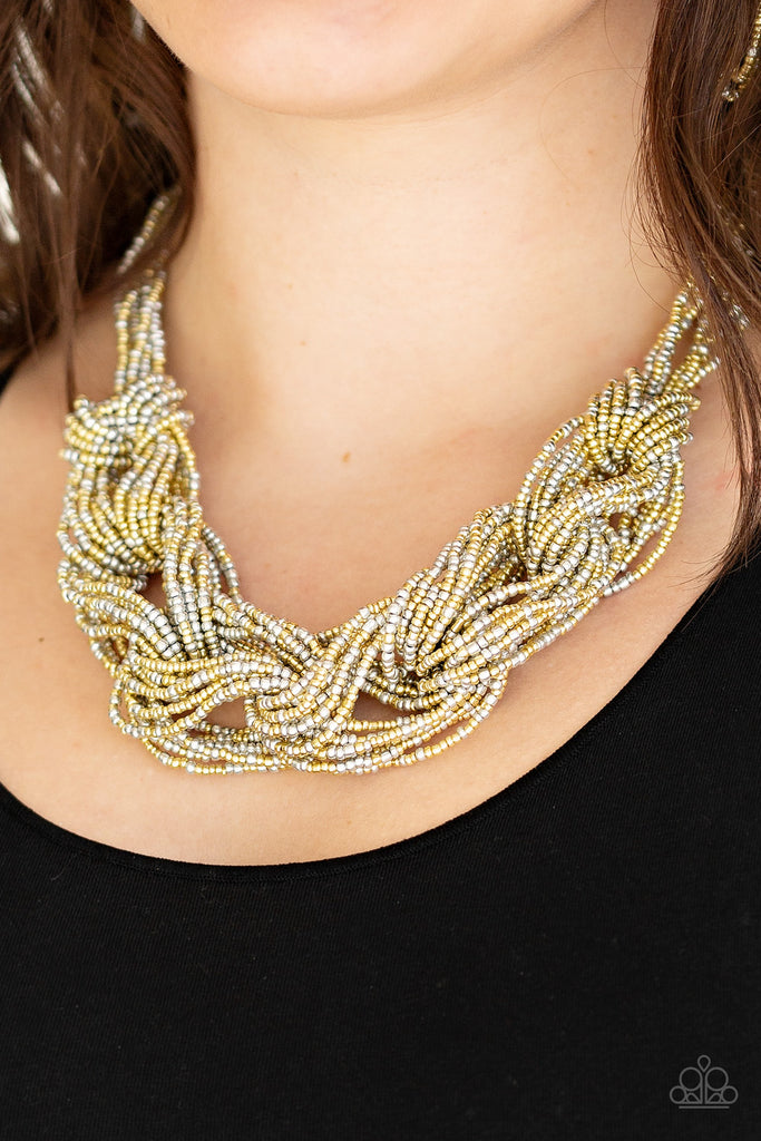City Catwalk - Gold Seed Bead Necklace - Paparazzi