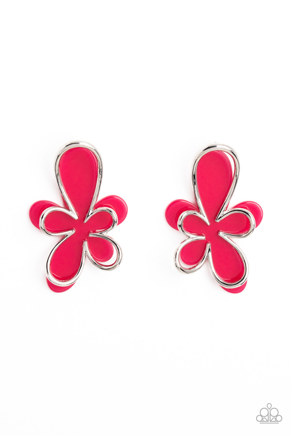 Paparazzi Accessories: Glimmering Gardens - Pink Acrylic Flower Earrings