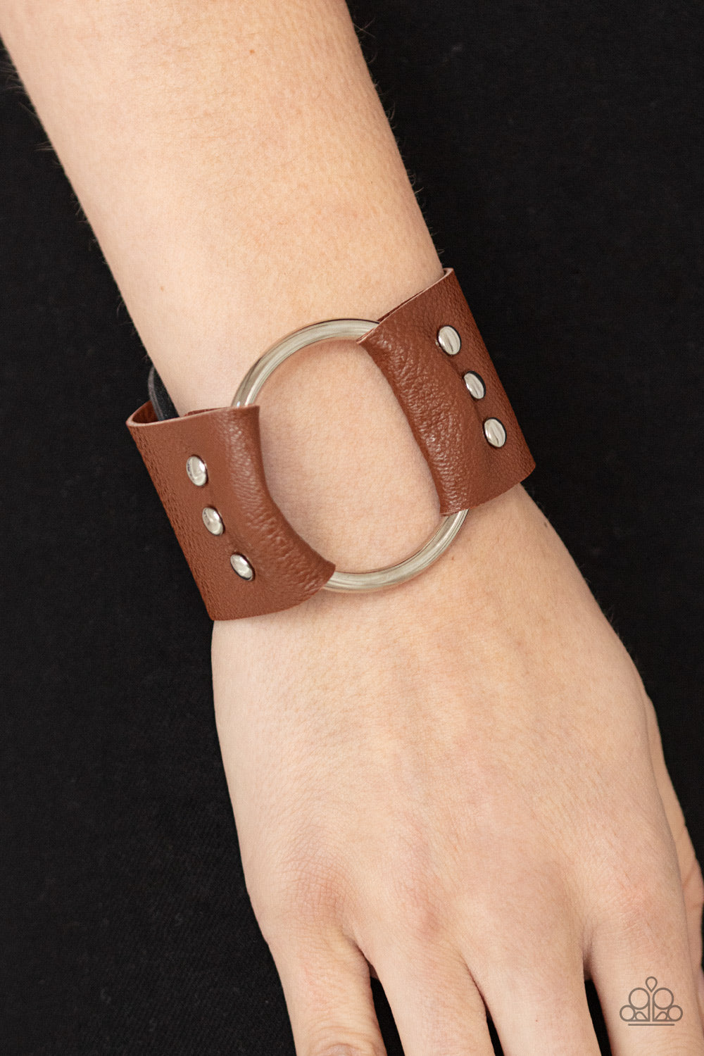 Moto Mayhem - Brown Leather Bracelet - Chic Jewelry Boutique