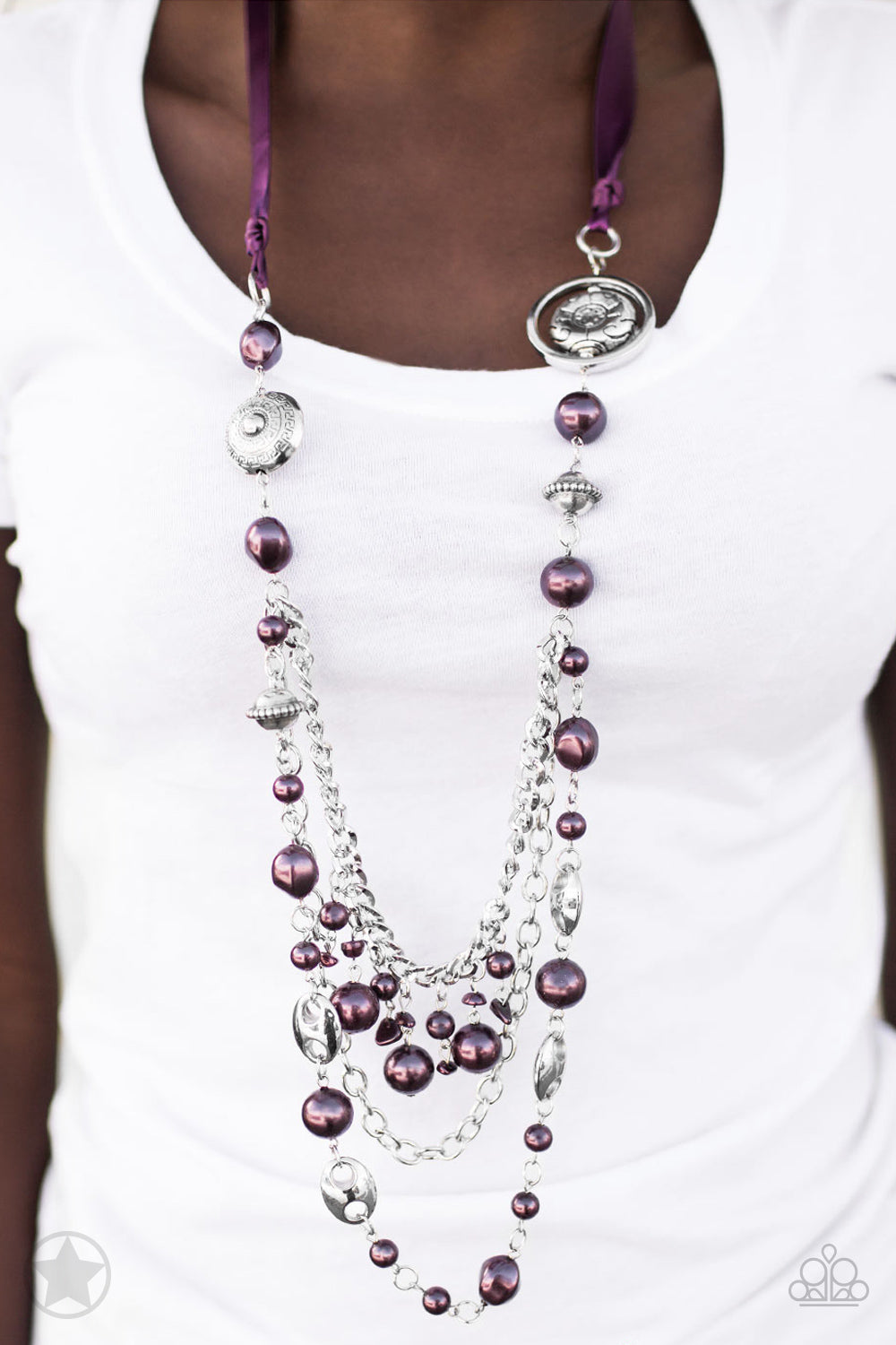 Purple ribbon sale jewelry