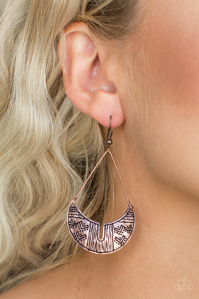 Trading Post Trending - Copper Tribal Earrings - Paparazzi Accessories - Chic Jewelry Boutique by Andrea