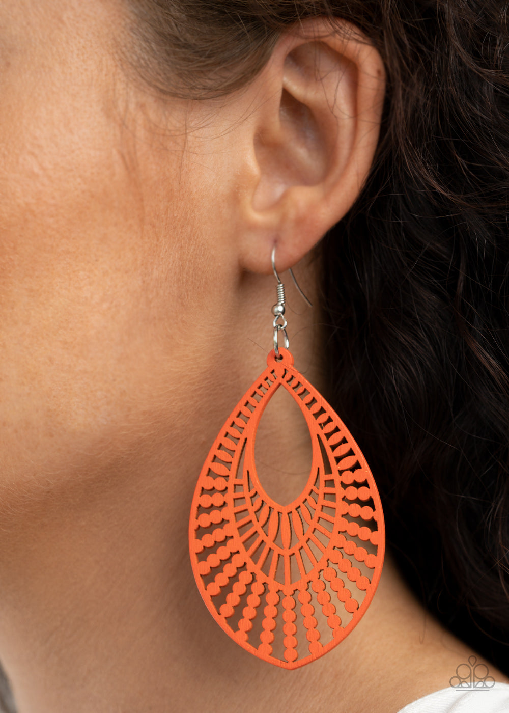 Paparazzi orange best sale wooden earrings