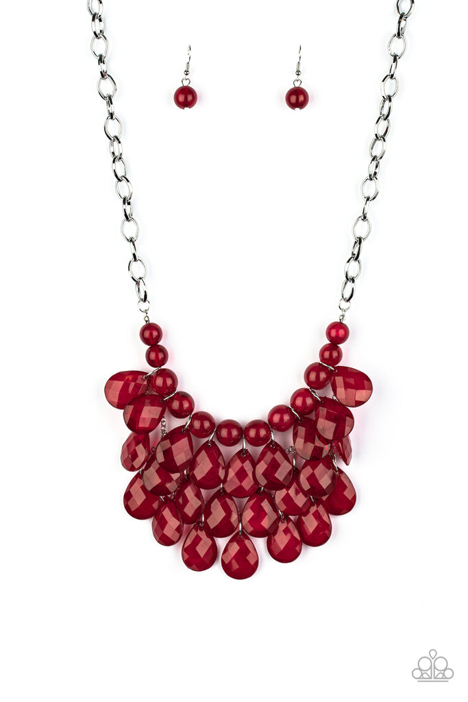 Sorry To Burst Your Bubble - Red Necklace - Paparazzi