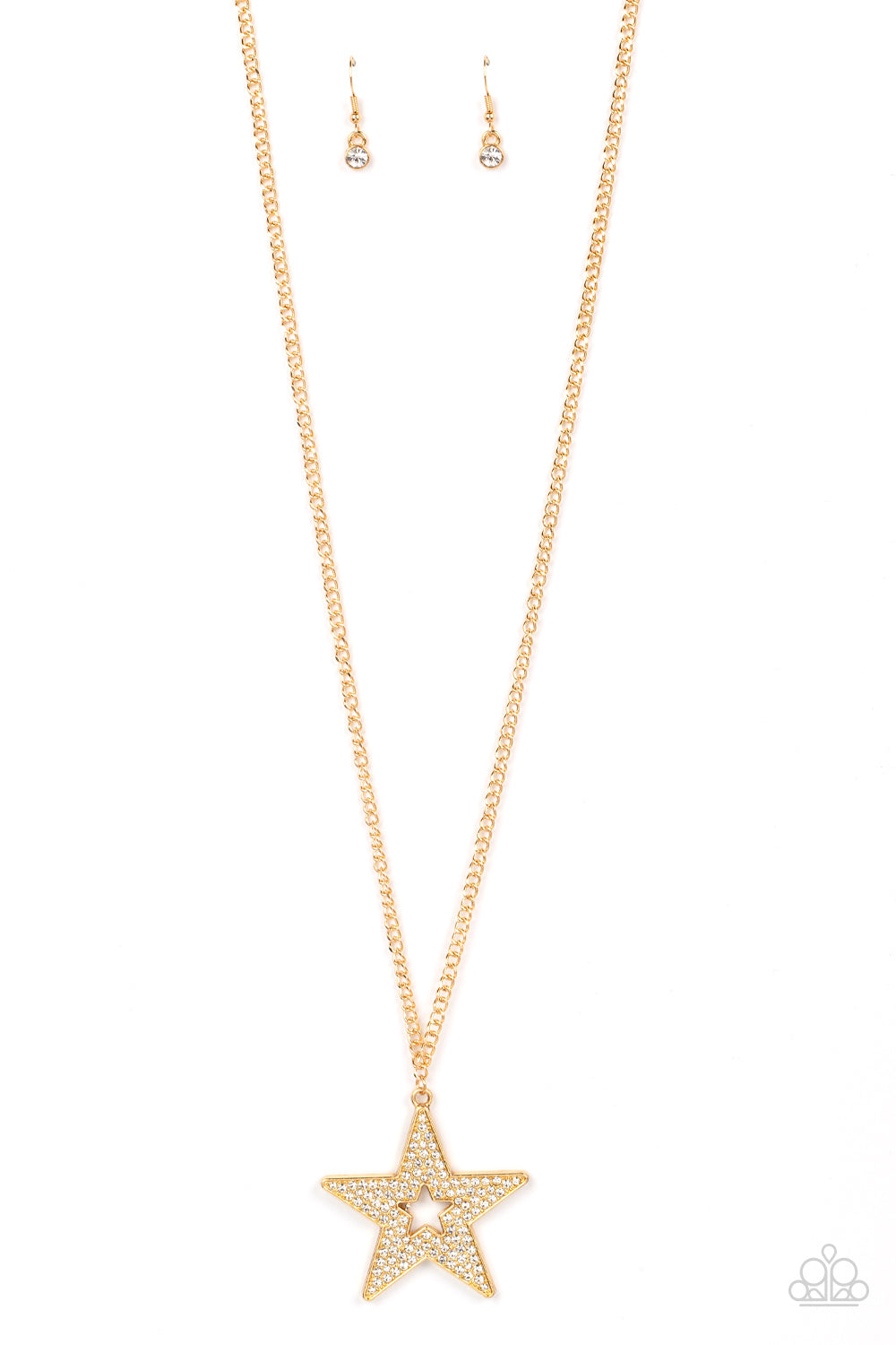 Superstar Stylist - Gold Star Rhinestone Necklace - Chic
