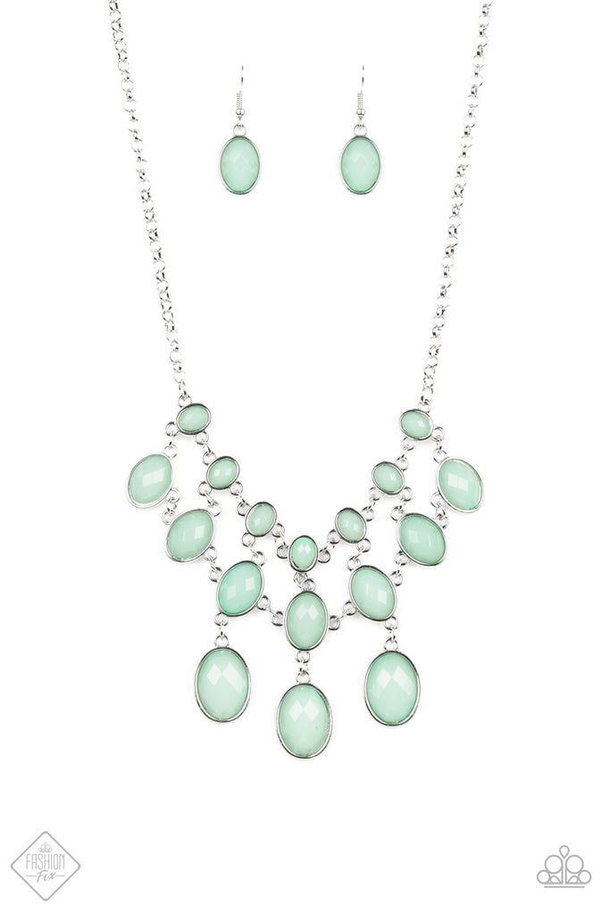 Mermaid Marmalade Green Necklace & Earring Set - May 2019 Fashion Fix - Paparazzi Accessories - Chic Jewelry Boutique by Andrea