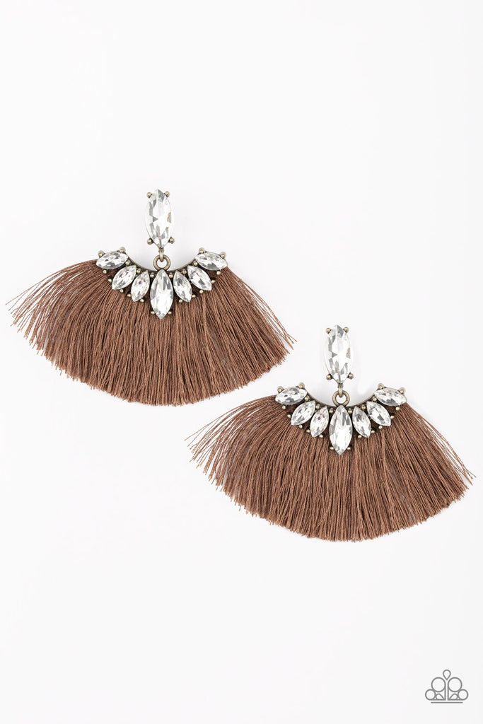 Formal Flair - Brown Fringe Earrings - Paparazzi Accessories - Chic Jewelry Boutique by Andrea
