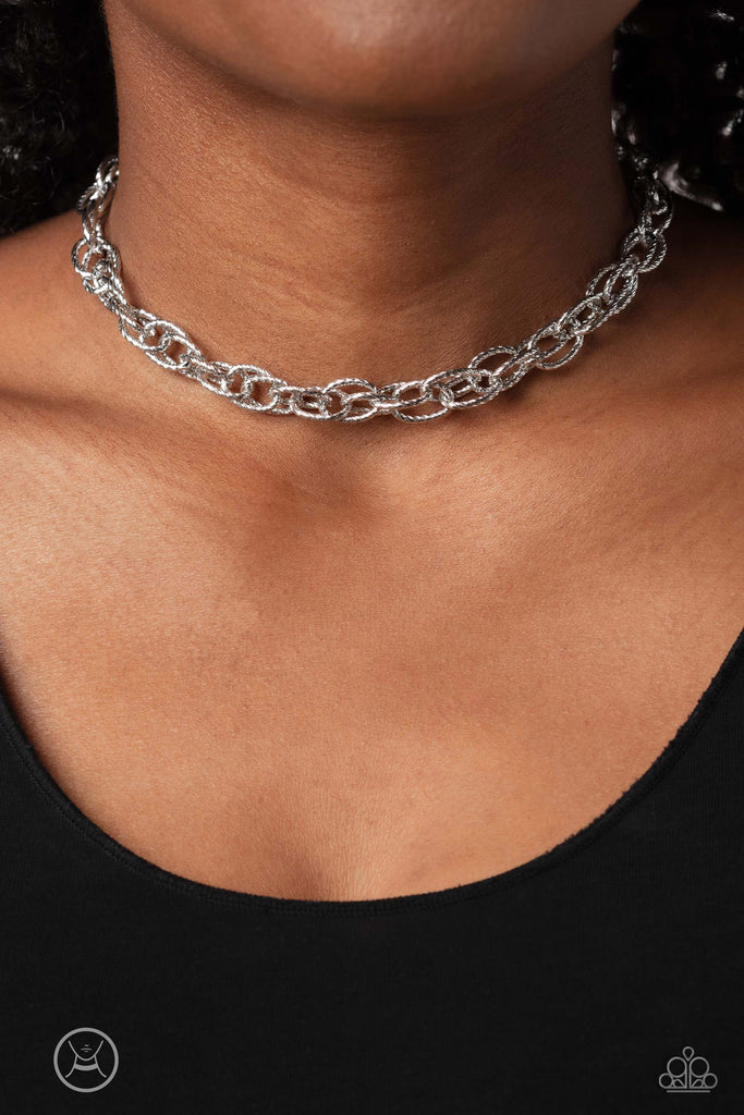 If I Only Had a CHAIN - Silver Choker Necklace - Chic Jewelry Boutique