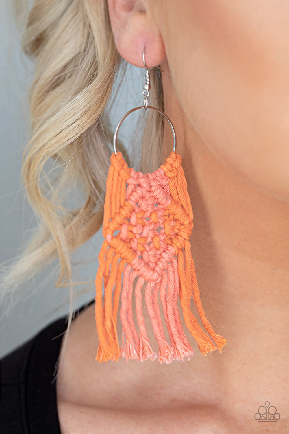 Paparazzi pink macrame earrings deals