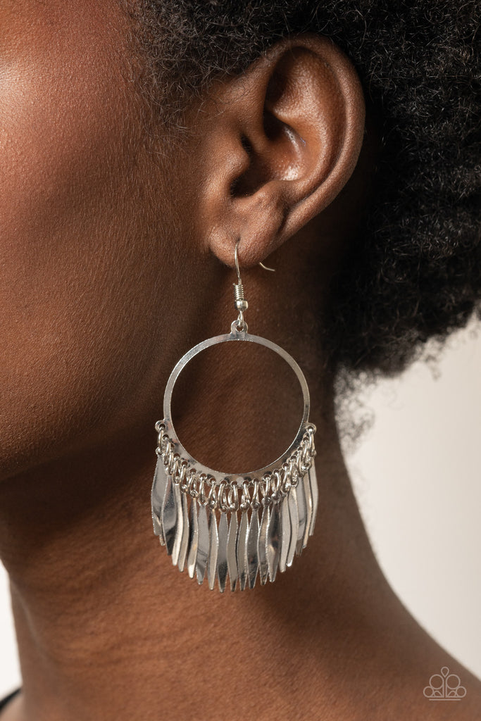 Radiant Chimes - Silver Earrings - Paparazzi