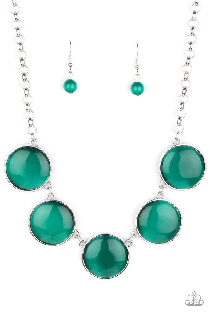 Ethereal Escape - Green Cat's Eye Necklace - Paparazzi