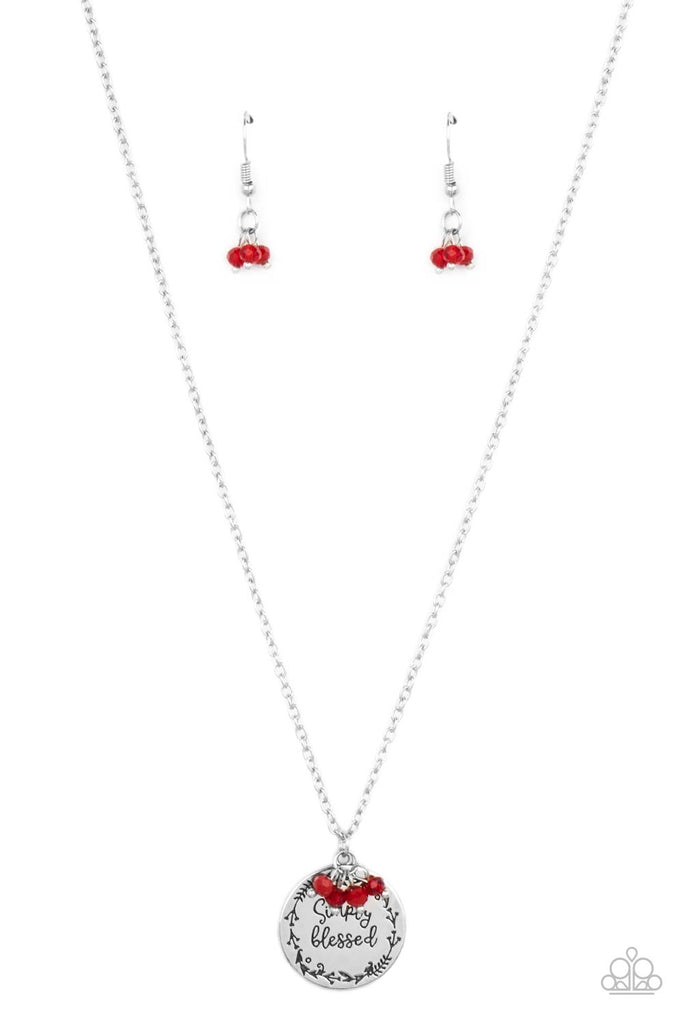 Simple Blessings - Red "Simply Blessed" Necklace - Paparazzi