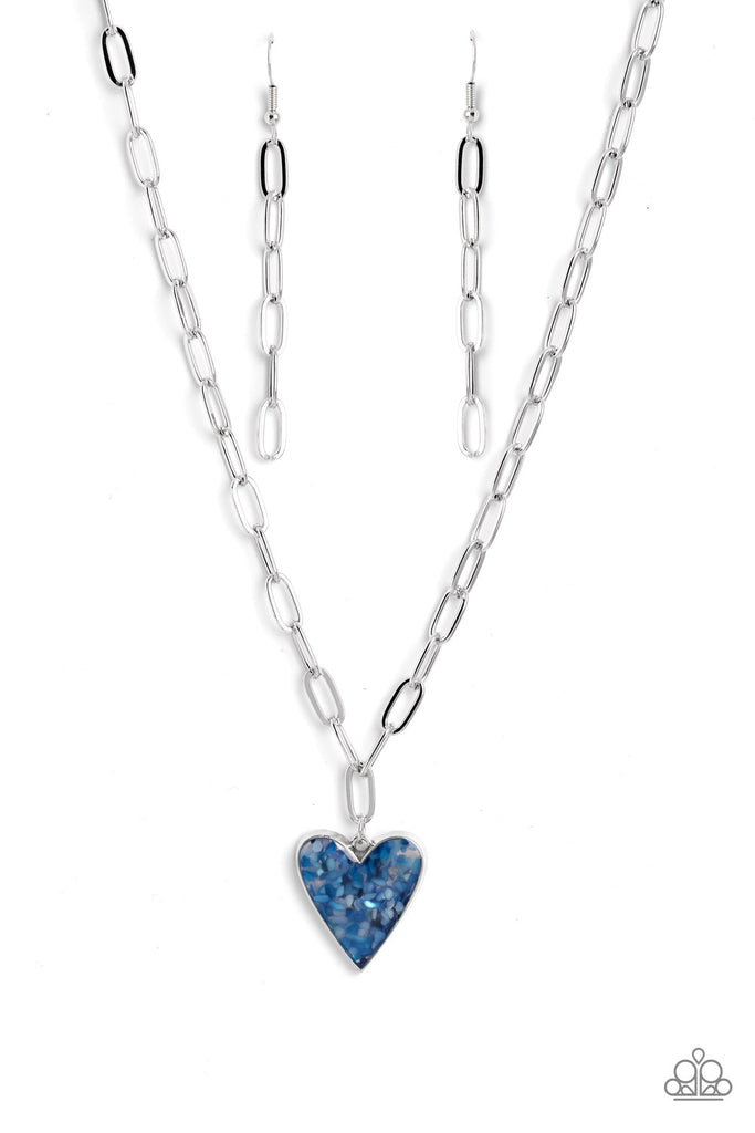 Kiss and SHELL - Blue Heart Necklace - Chic Jewelry Boutique