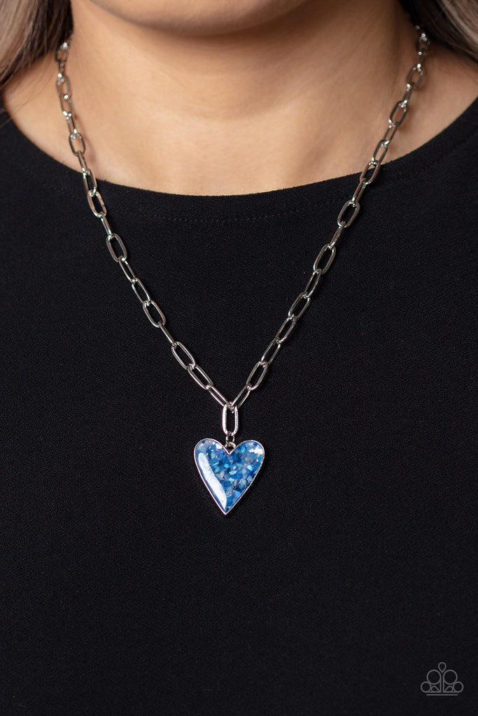 Kiss and SHELL - Blue Heart Necklace - Chic Jewelry Boutique