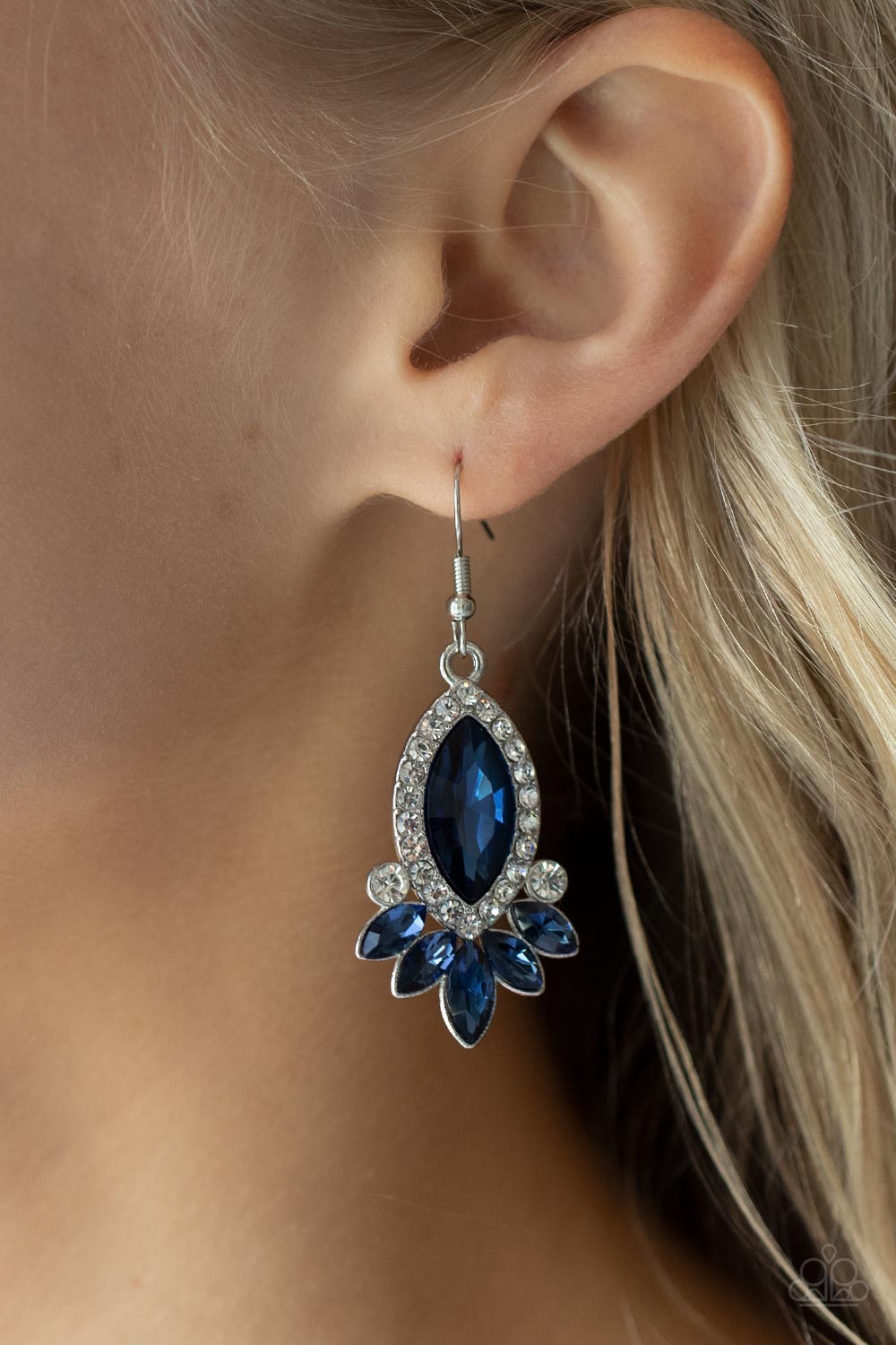 Prismatic Parade Blue Rhinestone Earrings Chic Jewelry Boutique