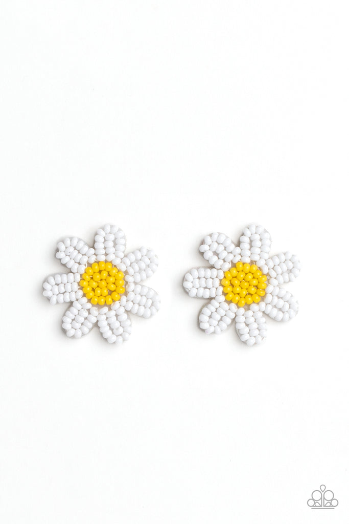 Sensational Seeds - White Flower Earrings - Chic Jewelry Boutique
