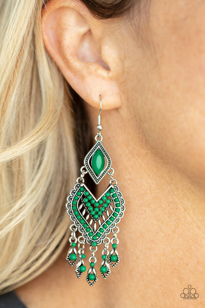 Dearly Debonair - Green Earrings - Convention Exclusive 2021 - Paparazzi