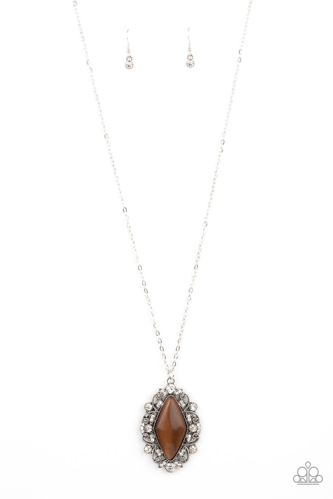Exquisitely Enchanted - Brown Cat's Eye Stone Necklace - Paparazzi