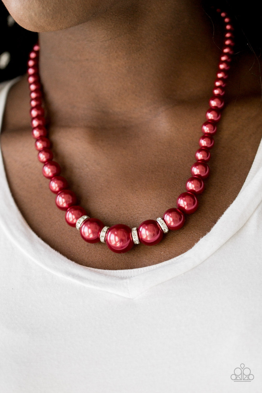 Party Pearls Red Pearl Necklace Earring Set Chic Jewelry Boutiqu