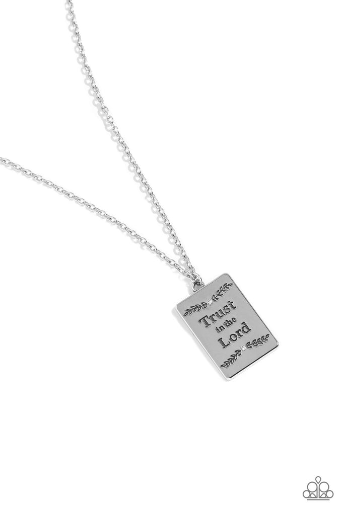 All About Trust - White "Trust In The Lord" Necklace - Chic Jewelry Boutique