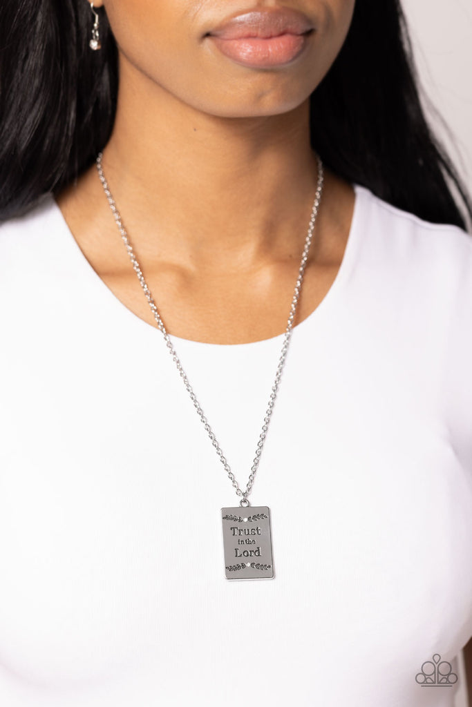 All About Trust - White "Trust In The Lord" Necklace - Chic Jewelry Boutique