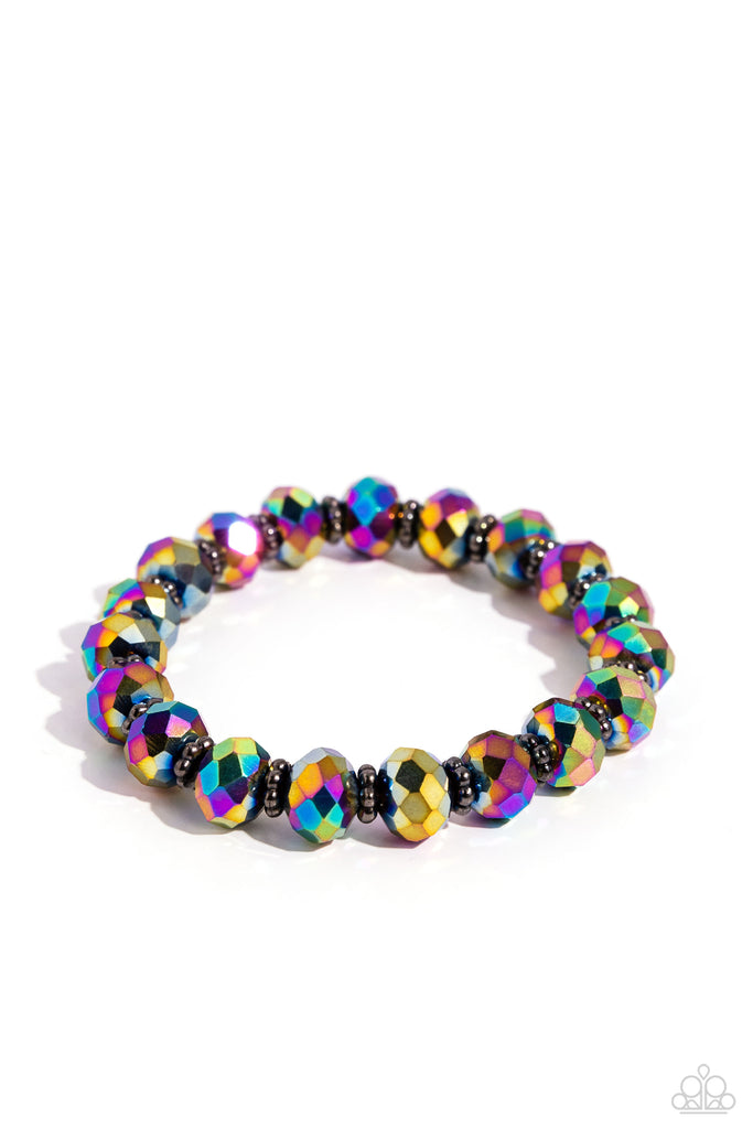 Shimmering Satisfaction - Multi Oil Spill Bracelet - Chic Jewelry Boutique