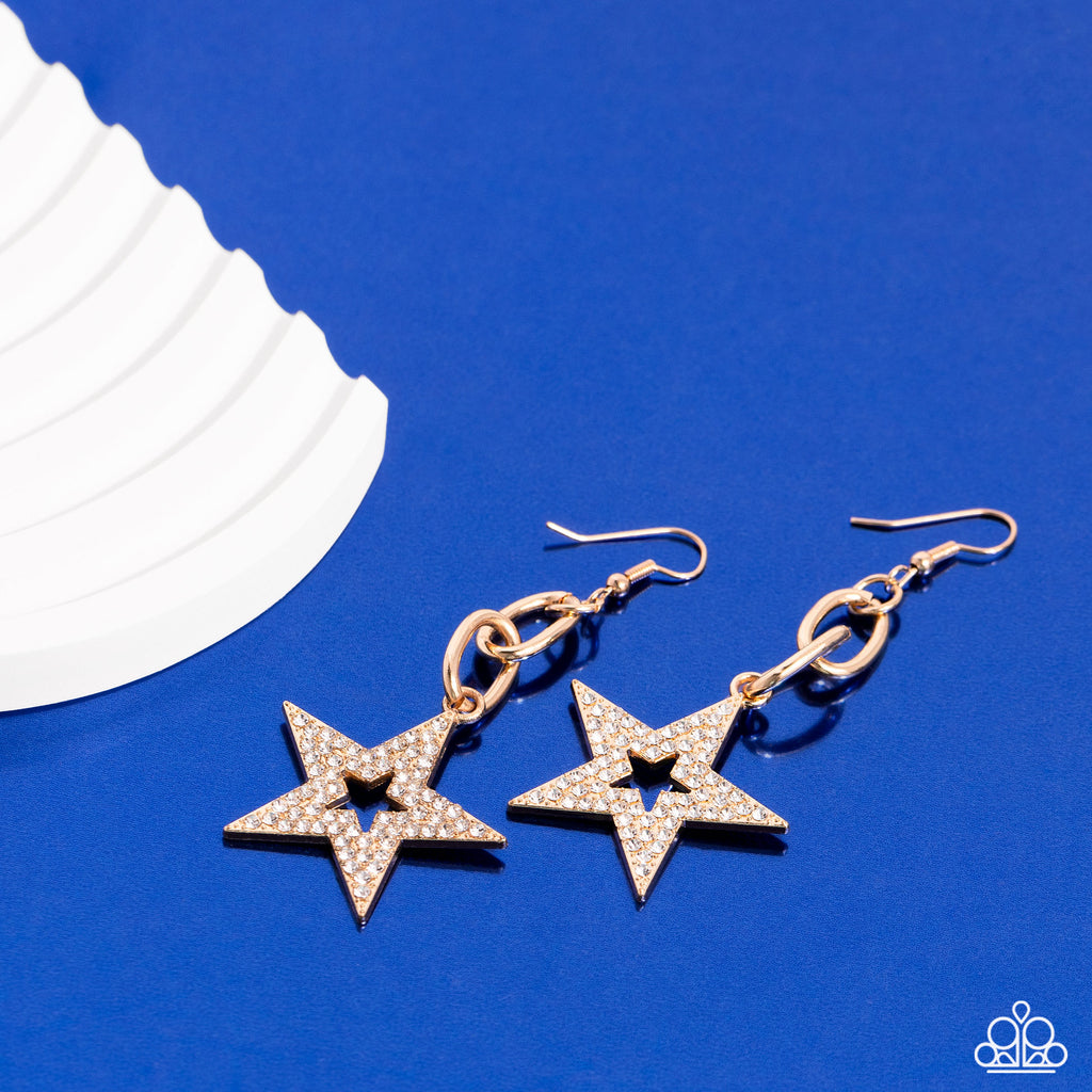 Cosmic Celebrity - Gold Star Earrings - Chic Jewelry Boutique