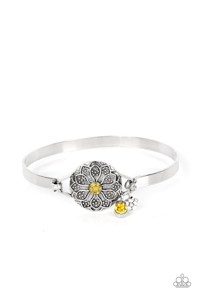 Fleur de Prairie - Yellow Rhinestone Bracelet - Chic Jewelry Boutique
