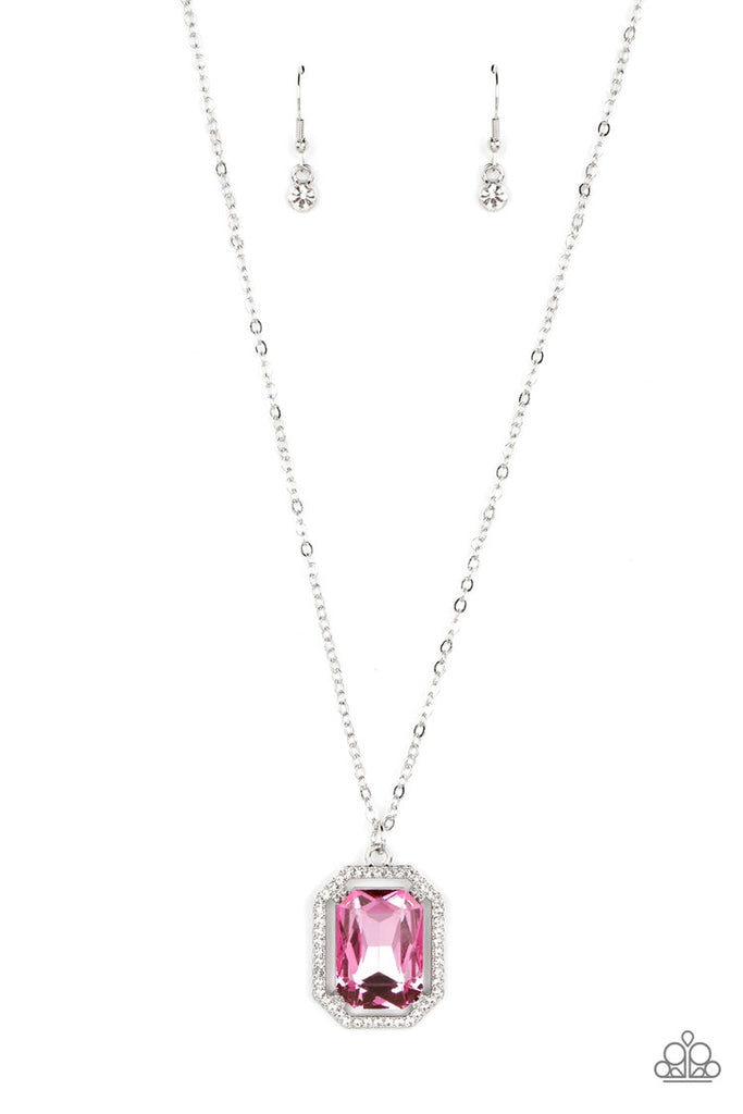 Galloping Gala - Pink Rhinestone Necklace - Chic Jewelry Boutique