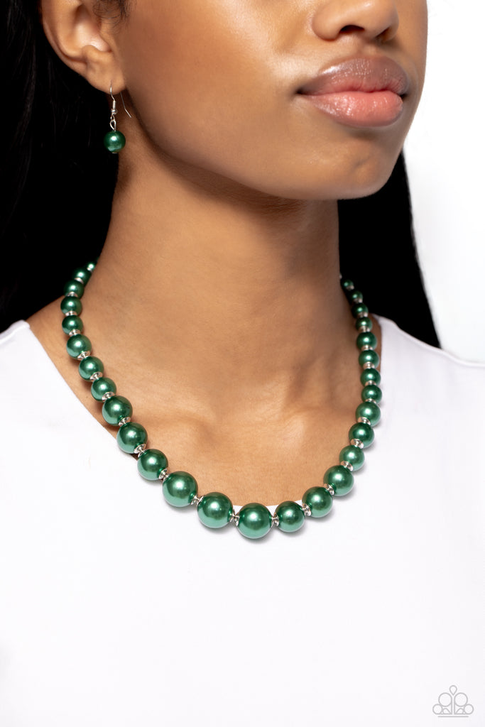 Manhattan Mogul - Green Pearl Necklace - Chic Jewelry Boutique