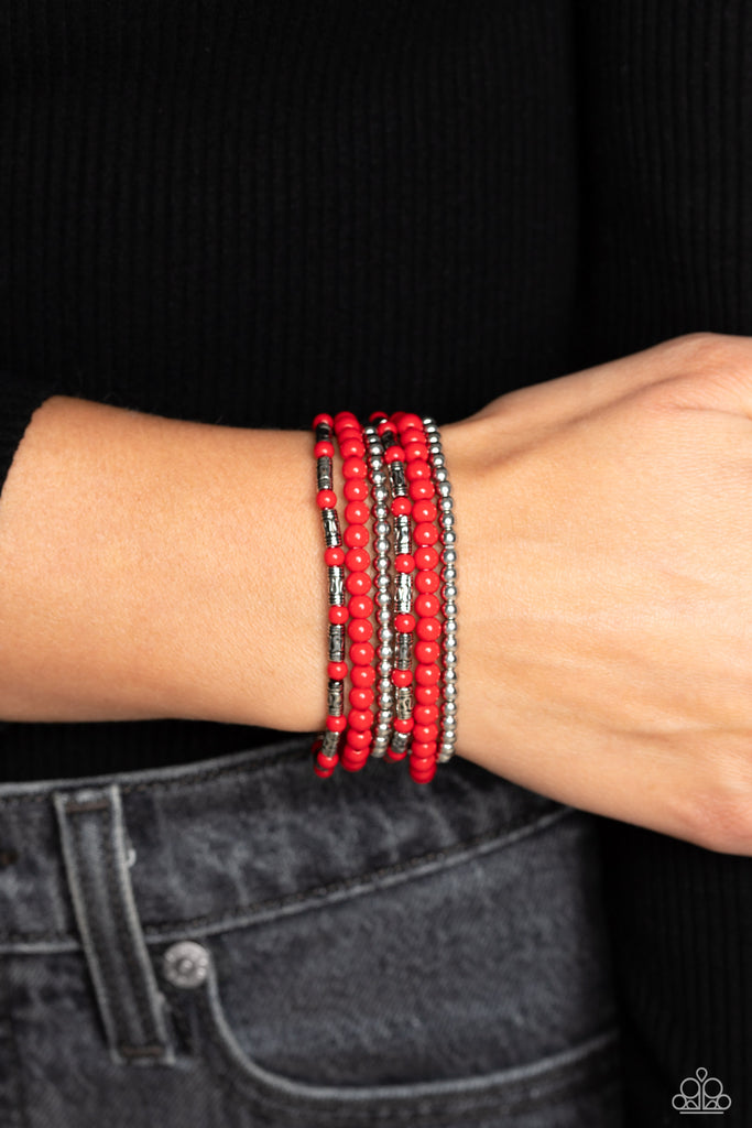 Mythical Magic - Red Bracelet - Chic Jewelry Boutique