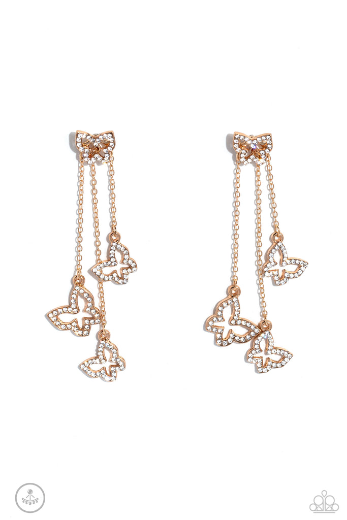Boisterous Butterfly - Gold Earrings - Chic Jewelry Boutique