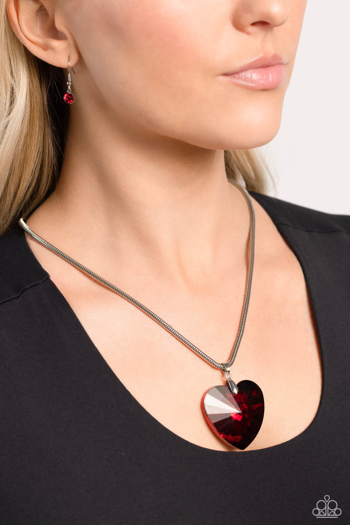 Parting is Such Sweet Sorrow - Red Heart Necklace - Chic Jewelry Boutique