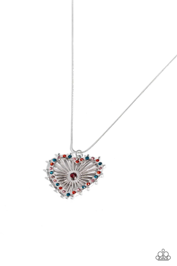Flirting Ferris Wheel - Red Heart Necklace - Chic Jewelry Boutique