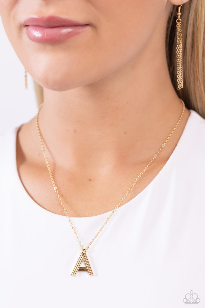 Leave Your Initials - Gold "A" Necklace - Chic Jewelry Boutique