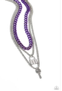 Locked Labor - Purple Necklace - Chic Jewelry Boutique