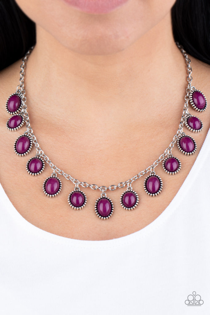 Walk This BROADWAY - Purple and Silver Necklace - Paparazzi Accessories –  Bejeweled Accessories By Kristie