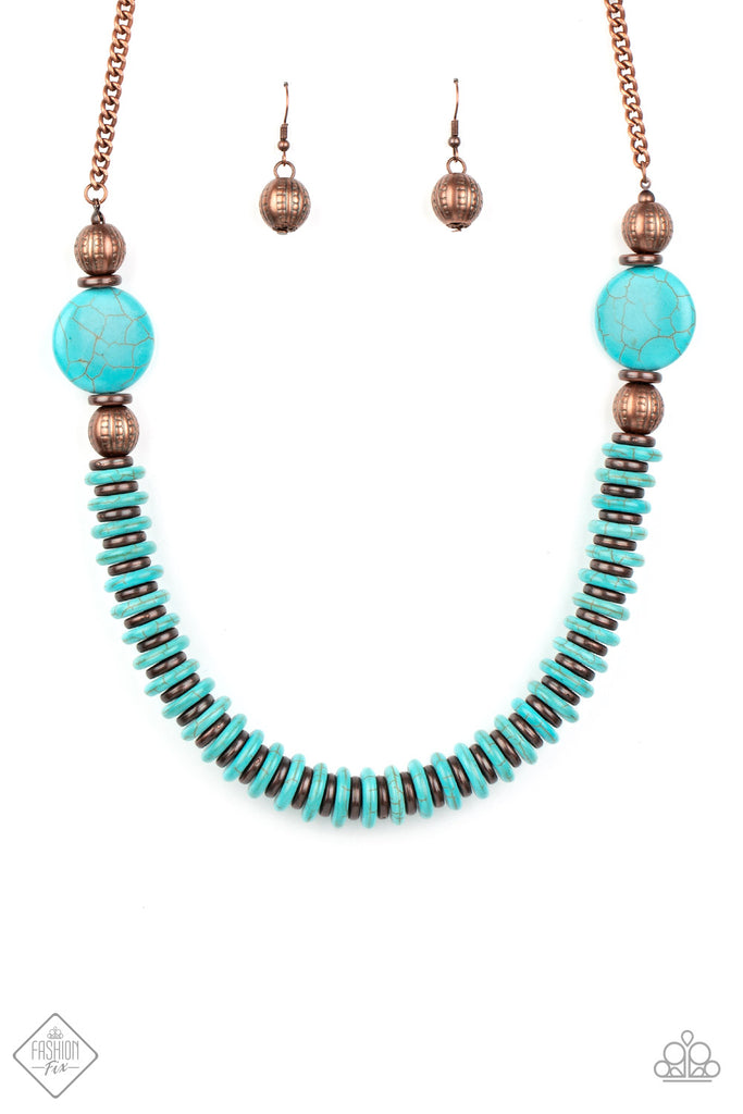 Desert Revival - Copper & Turquoise Necklace - November 2020Fashion Fix - Paparazzi