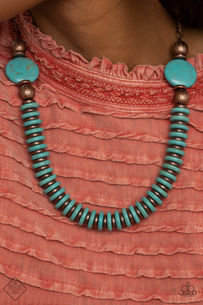 Desert Revival - Copper & Turquoise Necklace - November 2020Fashion Fix - Paparazzi