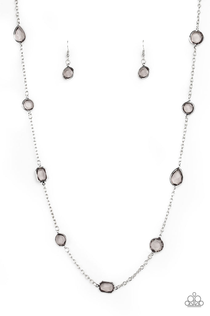 Glassy Glamorous - Silver Necklace - Paparazzi