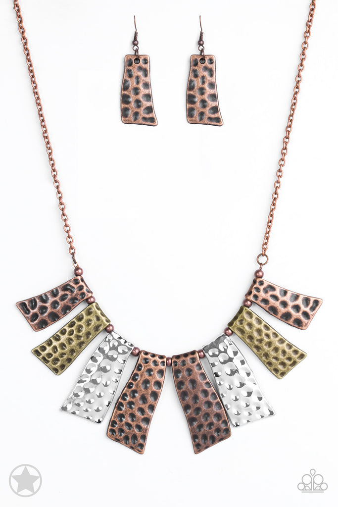 A Fan of the Tribe - Multi Blockbuster Necklace - Paparazzi
