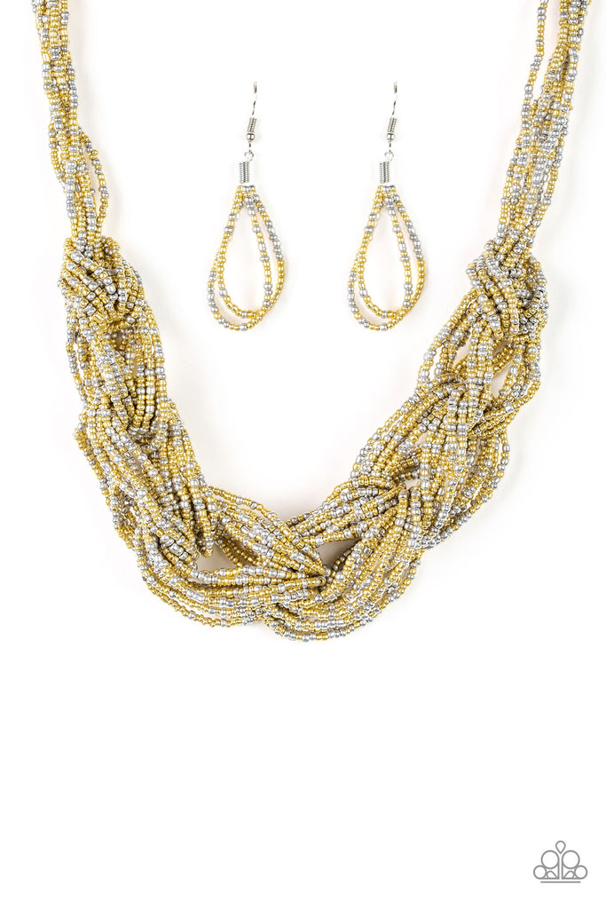 City Catwalk - Gold Seed Bead Necklace - Paparazzi
