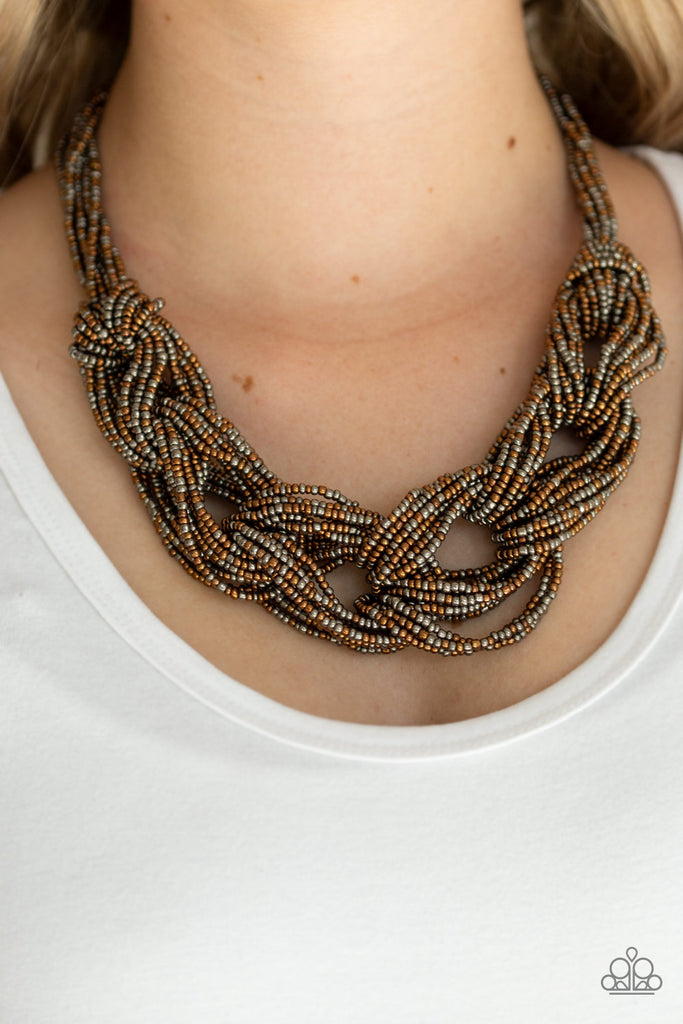 City Catwalk - Copper Seed Bead Necklace - Paparazzi